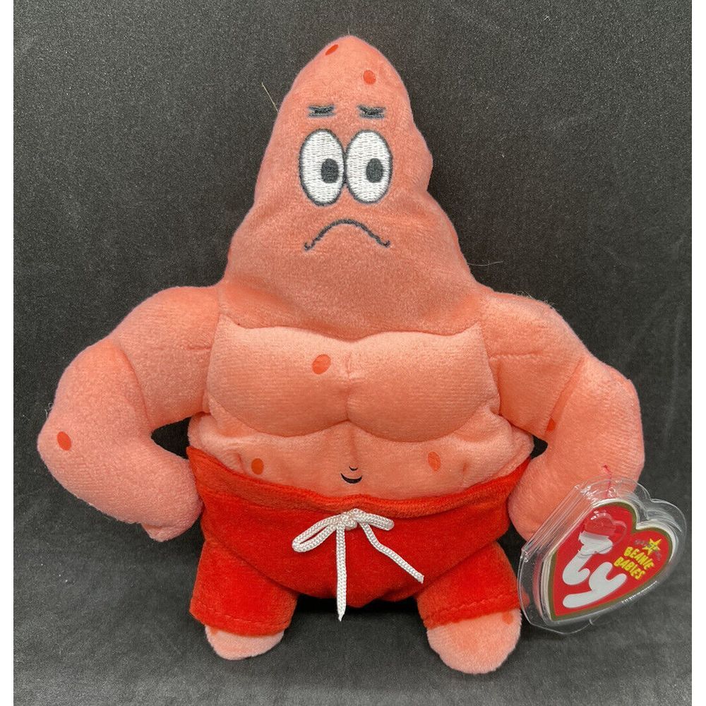NEW 2006 Muscle‎ Man Patrick Star Beanie Babies NWMT Tag Protected